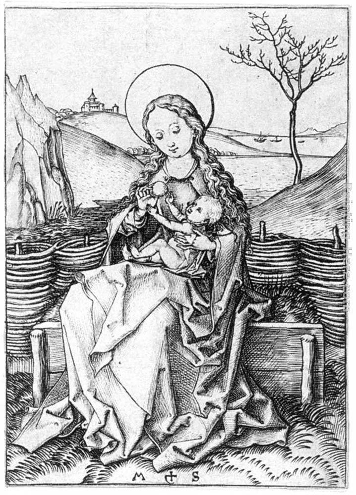Madonna on the Turf Bench painting - Martin Schongauer Madonna on the Turf Bench art painting